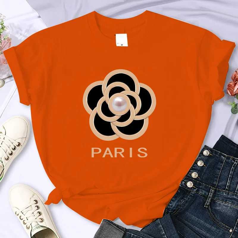 Luxury Brand Flower For Womens High-Quality Summer Printing T-shirt 100 Casual Oversized Y2k Personality Sleeve O-neckT260317