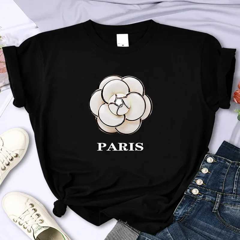 Luxury Brand Flower For Womens High-Quality Summer Printing T-shirt Casual Oversized Y2k Personality Sleeve O-neckT260317