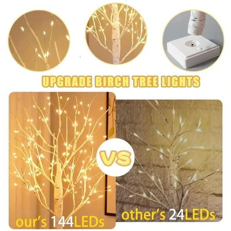 144 LED Birch Tree Light Warm White USB Battery Power Holiday Decorative Tree Christmas Halloween Easter Gift H260318
