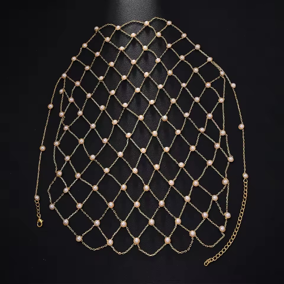 Elegant Imitation Pearl Mesh Headpiece Hat Wedding Hair Decoration Handmade Boho Metal Head Chain Cap Prom Jewelry Adjustable Lg1088 Youmaidress