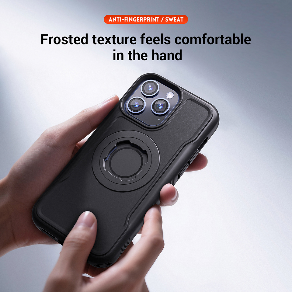 Bike Phone Case Compatible with iPhone 15Max, Quick-Release Lock for Motorcycle Mount, Slim Shockproof Cover, Black