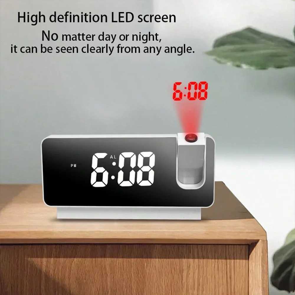 Multi-function Projection Electronic Clock Luminous Silent Alarm Clock Student Bedside Table Clock Home Desktop Decoration D260318