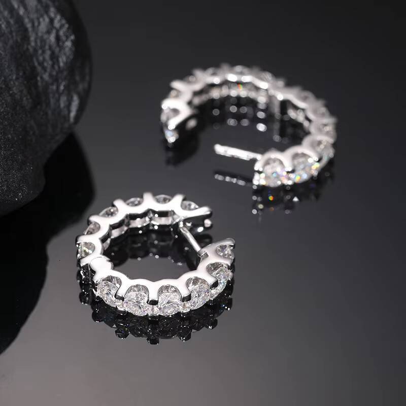 Fashion Stud Earrings 18K Gold Plated Sterling Silver 925 Hoop Earrings Gemstone Moissanite Piercing Men Women Tarnish Earrings