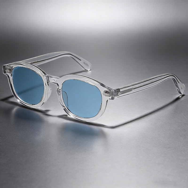 Lemtosh Round Sunglasses Johnny Depp Polarized Pilot Men Vintage for Driving Beach Eye Protection Luxury Brand Design Handmade Acetate IVSTA Fashion A