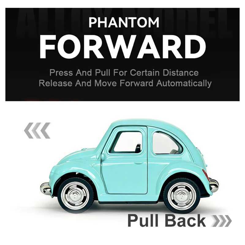 143 Alloy Diecast Cartoon BEETLE Vintage Car Model Classic PullBack Car Miniature Vehicle Replica For Collection Gift Y260316