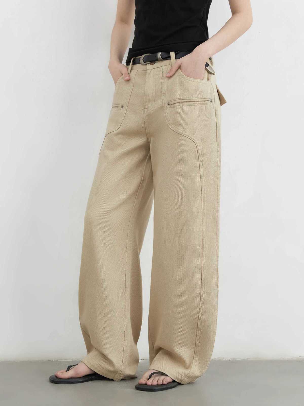 CHIC VEN Women Jeans Solid Loose Casual New Split Wide Leg Denim Pant Workwear Female Trousers Spring Autumn 2025T260317