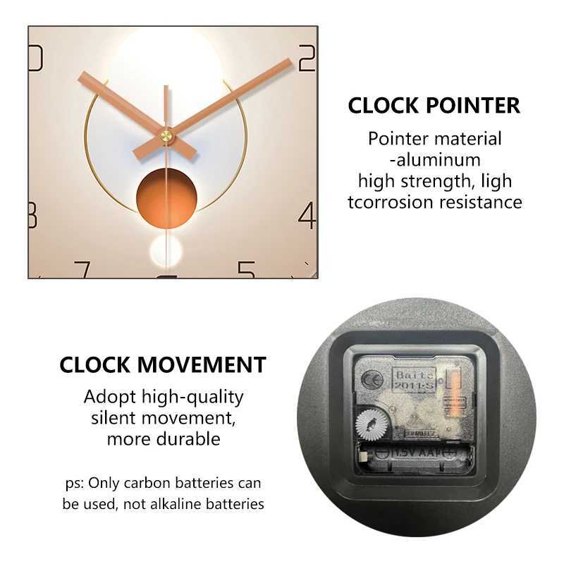 12 inch Modern Simple Wall Clock Light Shadow Series Living Room Bathroom Fashion Art Wall Watch Nordic Light Luxury Decoration D260318