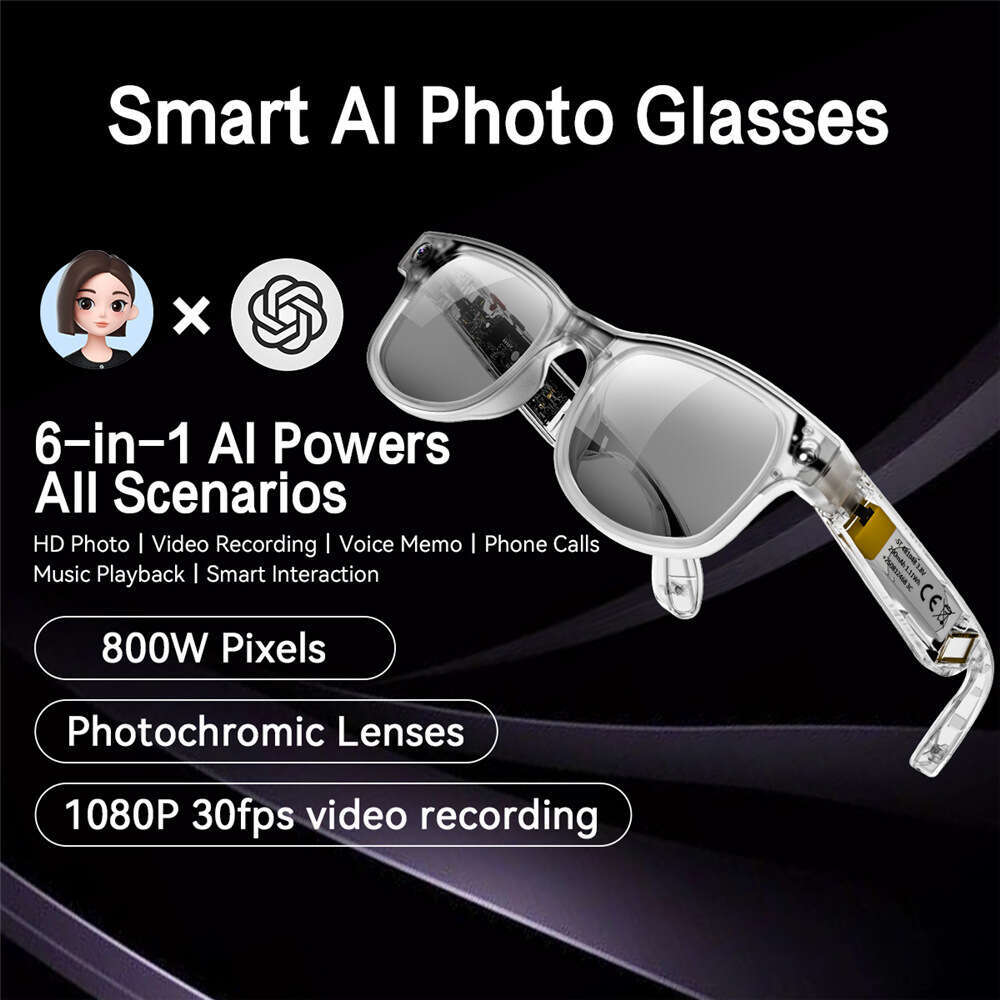 AIMB-G2 AI Smart Glasses UV Protection Bluetooth Call 1080P Video 8MP Camera Factory Direct Bulk Wholesale In Stock CKS