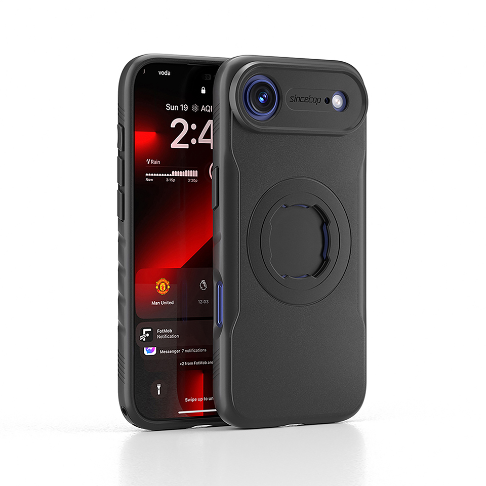 Bike Phone Case Compatible with iPhone 17Air, Quick-Release Lock for Motorcycle Mount, Slim Shockproof Cover, Black