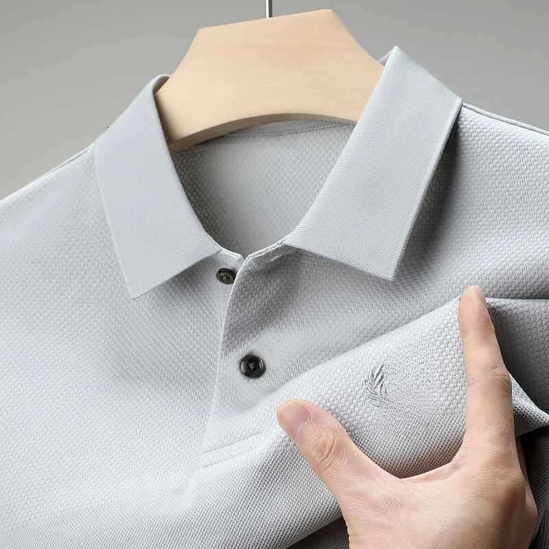 High End Luxury Pure Cotton Mens Polo Shirt 2024 Summer Wheat Ear Of Wheat Embroidered Short Sleeved T-Shirt Business Fashion Mens D7b