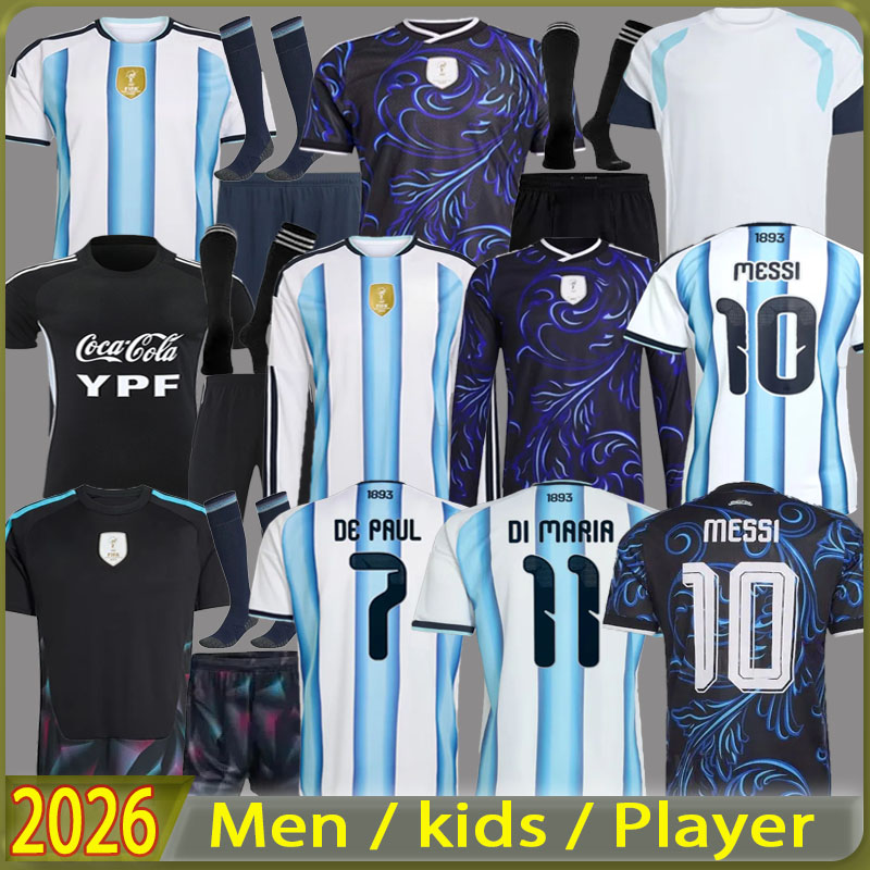 2026 Argentina star Soccer Jerseys MESSl Fans Player retro 86 94 DYBALA MAC ALLISTER DI MARIA MARTINEZ DE PAUL 26 Argentina mens Kids Kit Football