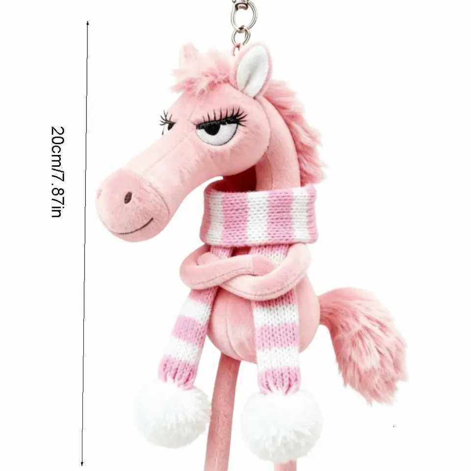 Exquisite Cartoon Horse Keychain Fantasy Style With Scarf Pony Craftsmanship Black Simulation Horse Room Decoration H260318 - view 7