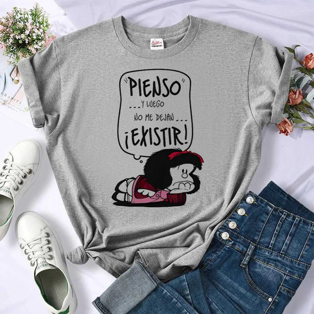Mafalda tshirt women designer graphic manga Tee girl harajuku comic streetwear clothesT260317