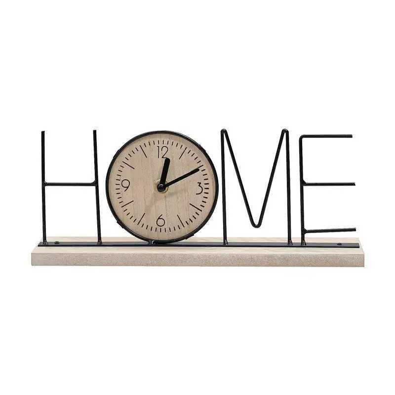 1 Piece Wooden Nordic Style Table Clock - Creative Art Ornament Fashion Desktop Clock for Home Living Room Decor D260318