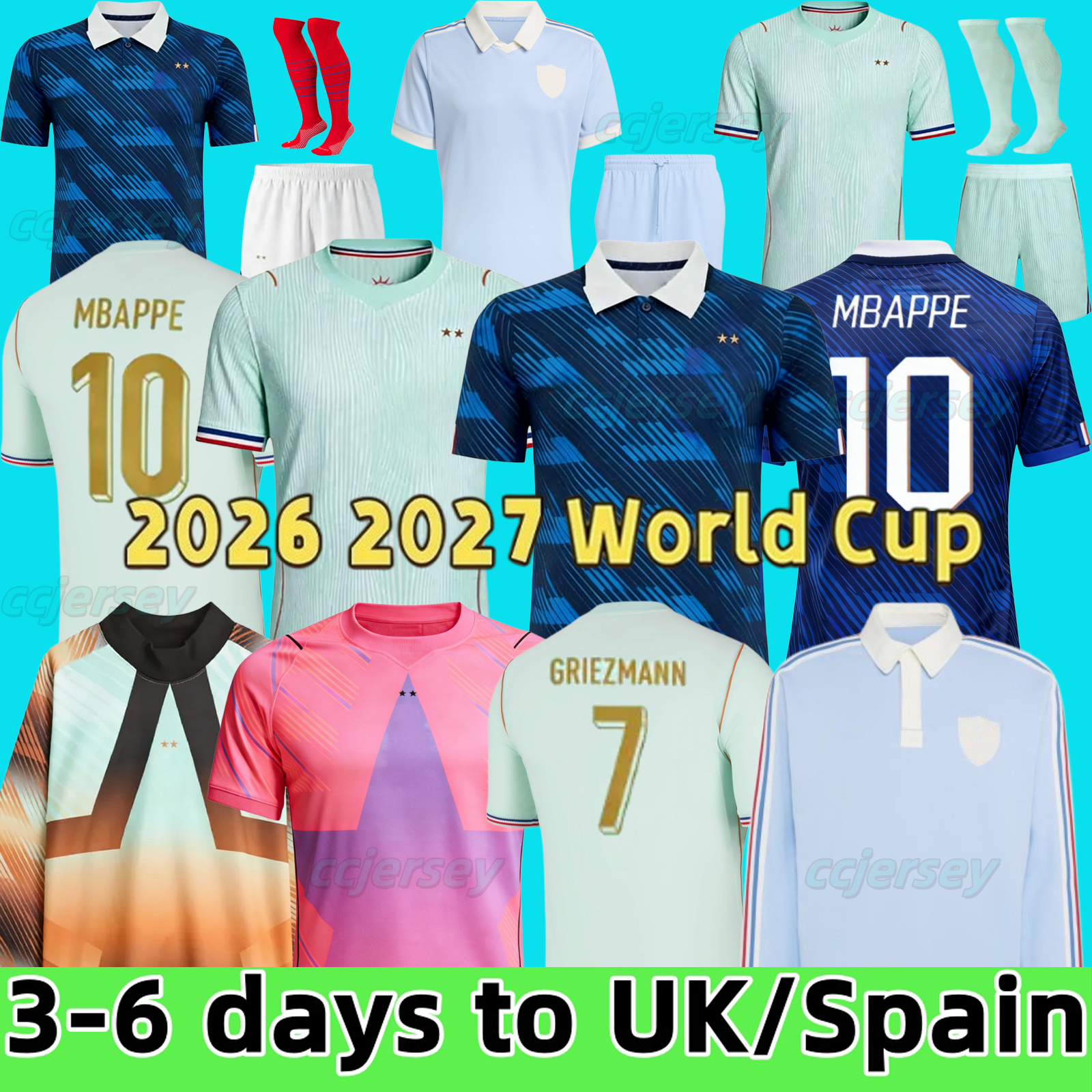 26 27 french soccer jersey MBAPPE GRIEZMANN 2026 2027 GIROUD PAVARO HERNANDEZ DEMBELE Maillots de football shirt equipement de foot Men kids kit enfants