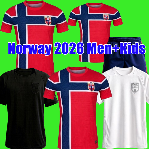 S-4XL Norway 2026 World Cup Kits HAALAND ODEGAARD Soccer Jersey NUSA BOBB STRAND LARSEN BERGE AJER RYERSON Football shirt men kids set whiteout Third Blackout Away kit