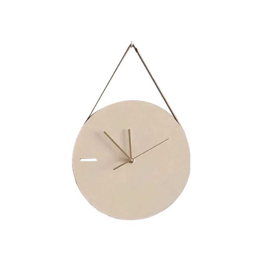 Korean style Wooden Wall Clock Minimalist Wood Silent Mute Clocks Bed Room Quartz Watch Furniture Hanging Ornaments Photo Prop D260318