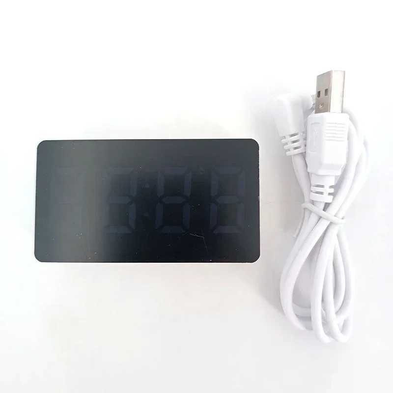 Mirror Table Clock Multifunctional Digital Alarm Snooze Display Time Night LED Light Desk Desktop Home Decor Gifts for Children D2603181