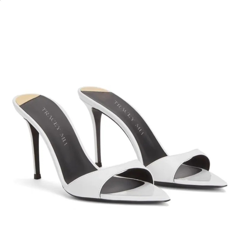 Summer Women High Heels Sexy Pointed Toe High Heeled Sandals Fashion Thin High Heeled Slippers for Women Peep Toe Mules Slippers 260318