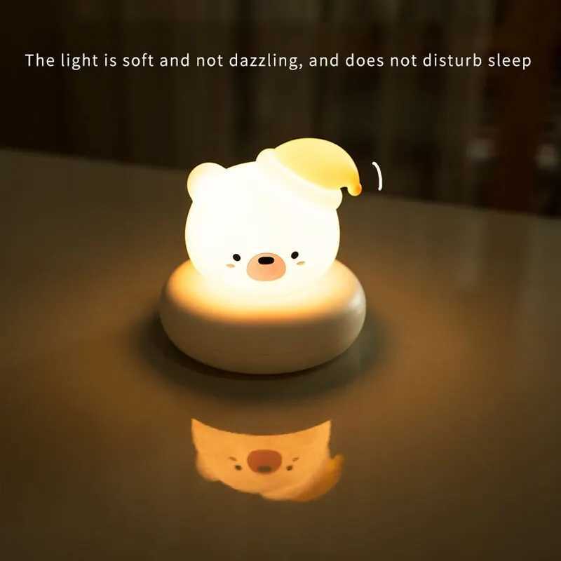 USB Charging Night Light Cute Clap Control Pet Shaped Sleep Lamp Bedroom Decorative Childrens Gift Toy Night Atmosphere Lamp H260318