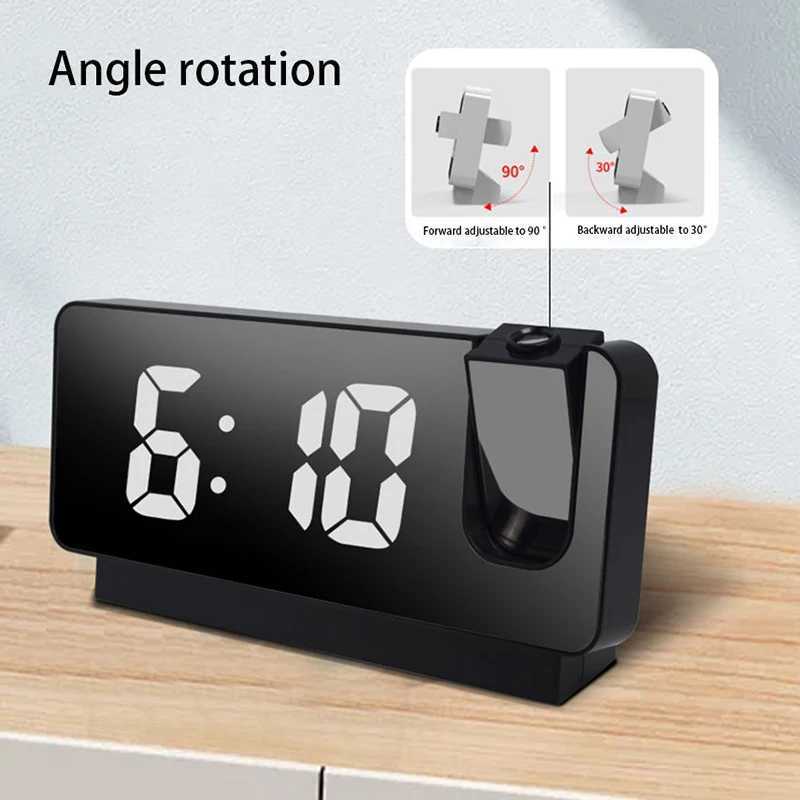 Projection Alarm Clock LED Digital Clock Temperature Display Bedside Desktop Clock for Bedroom Office Home Dcor D260318