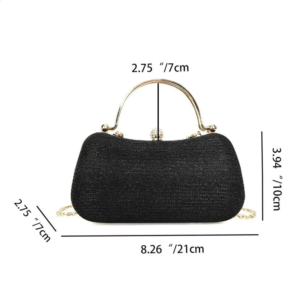 Wedding Bridal Beaded Women Evening Bag Dinner Bag Chain Shoulder Handbags Elegant Rhinestones Clutch Egg Shape Evening Bag 260316