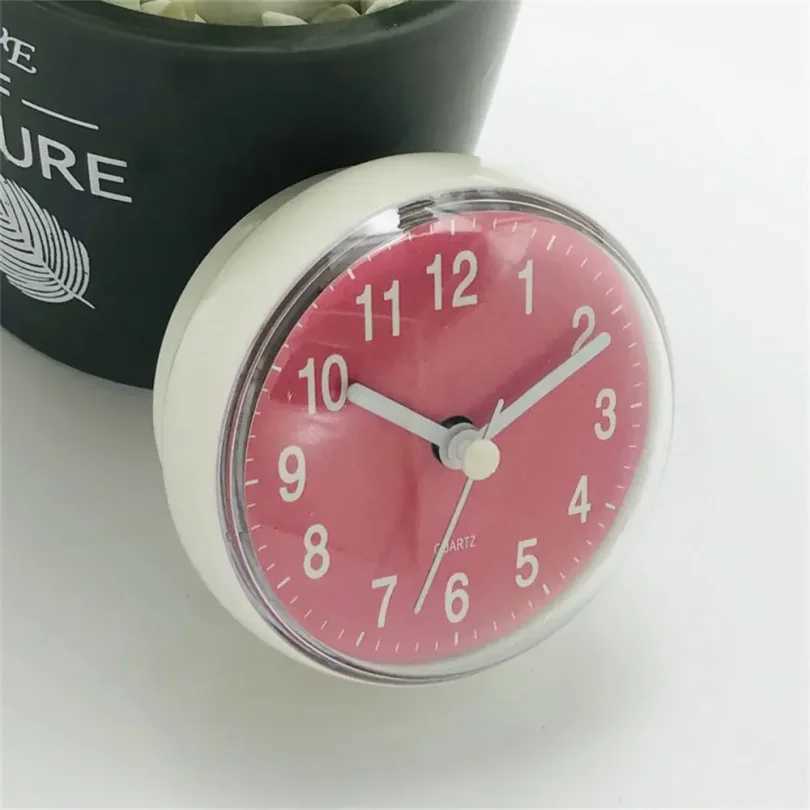 Shower Anti Fog Waterproof Mini Small Table Decoration Kitchen Living Bathroom Room Wall Clock Toilet Round Quartz Sucker 7cm D260318