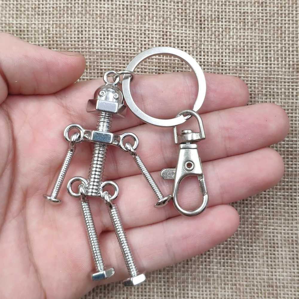 Hiphop Vivid Handmade Robot Ethnic Cool Punk Retro Doll Keychain Key Ring Female Birthday Boy Men Gift DL001-024 H260318 - view 6