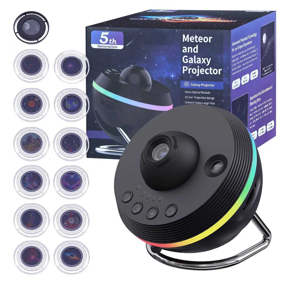 Galaxy Projector 13 In 1 Meteor HD Planetarium Star Projector 360 Rotating Extra-Large Area Timed Starry Night Light For Bed H260318
