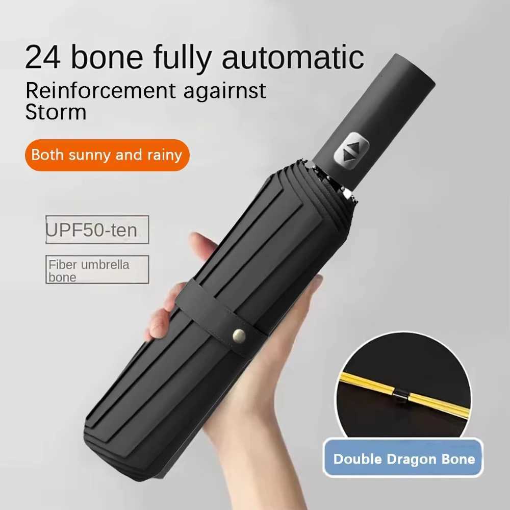 24 bone automatic folding umbrella Windproof sunshade Umbrella Mens and womens Luxury Business Umbrella Sunshade/liu H260318 - view 4