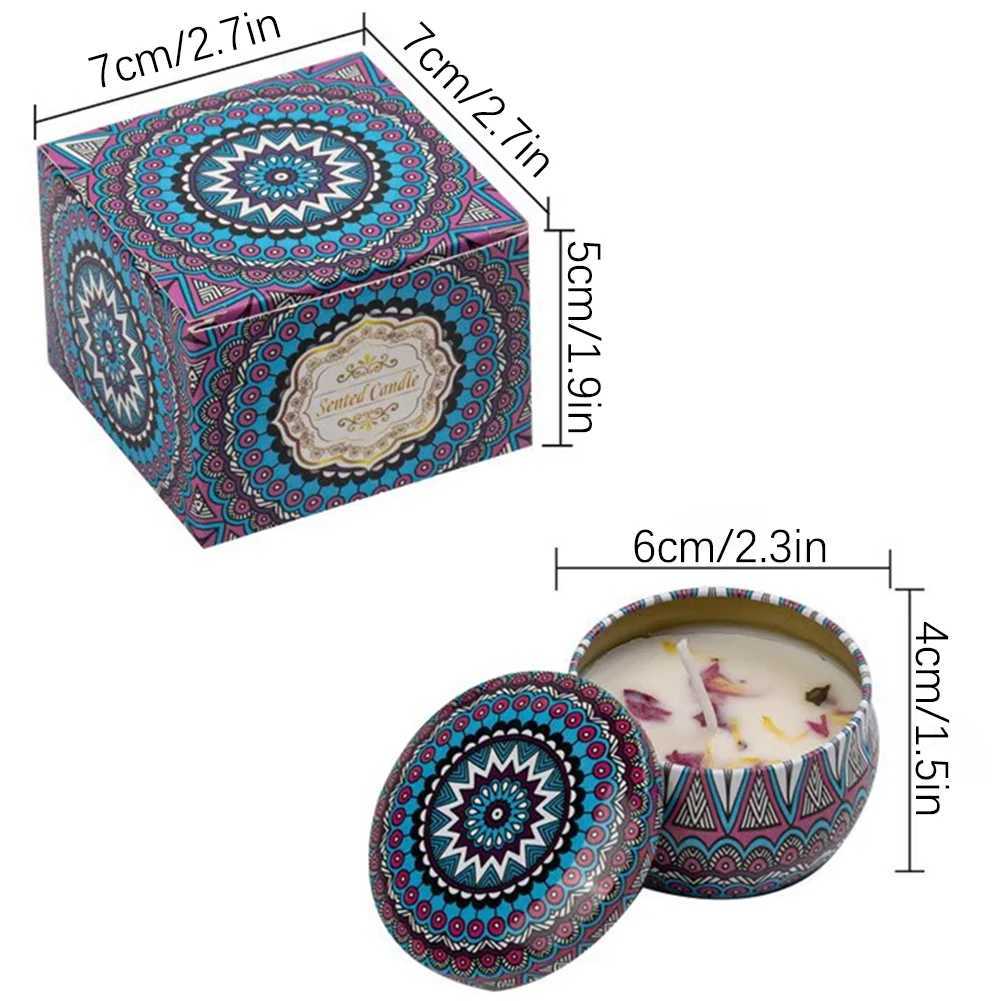 Scented Candles Blue Wind Chimes Aromatherapy Candles for Home Long Burn Scented Candles with Lid Sustainable Use of Tin Boxes D260318