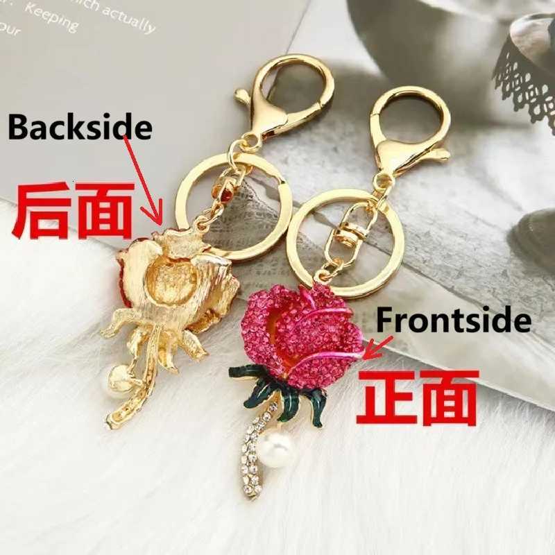 Cute floral car keychain womens bag accessory flower metal pendant holidays gift H260318 - view 3