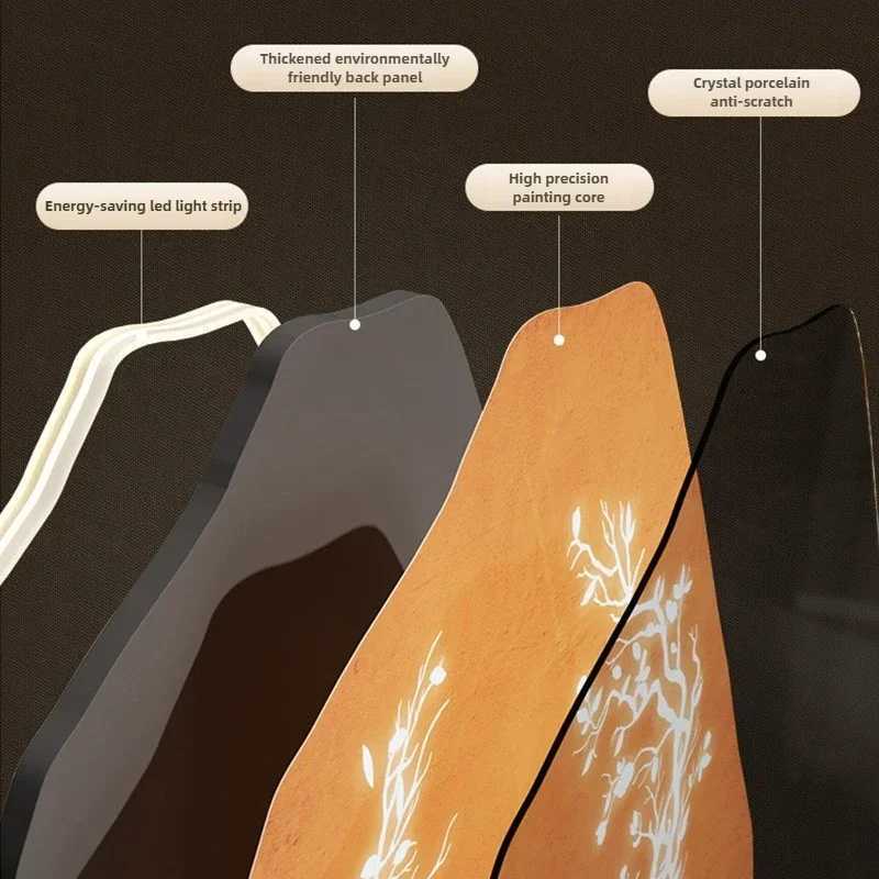 LED Light Wall Clock Luminous Clock Living Room Decorative Irregularly Wall Clock Stylish Silent Hole-Free Wall Quartz Clock D260318