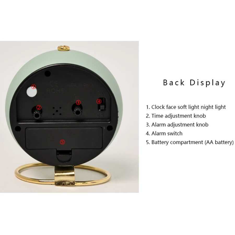 Nordic Creative Desk Clock Minimalist Decoration Alarm Clock New Desktop Bedside Silent Luminous Analog Clock No Battery D260318