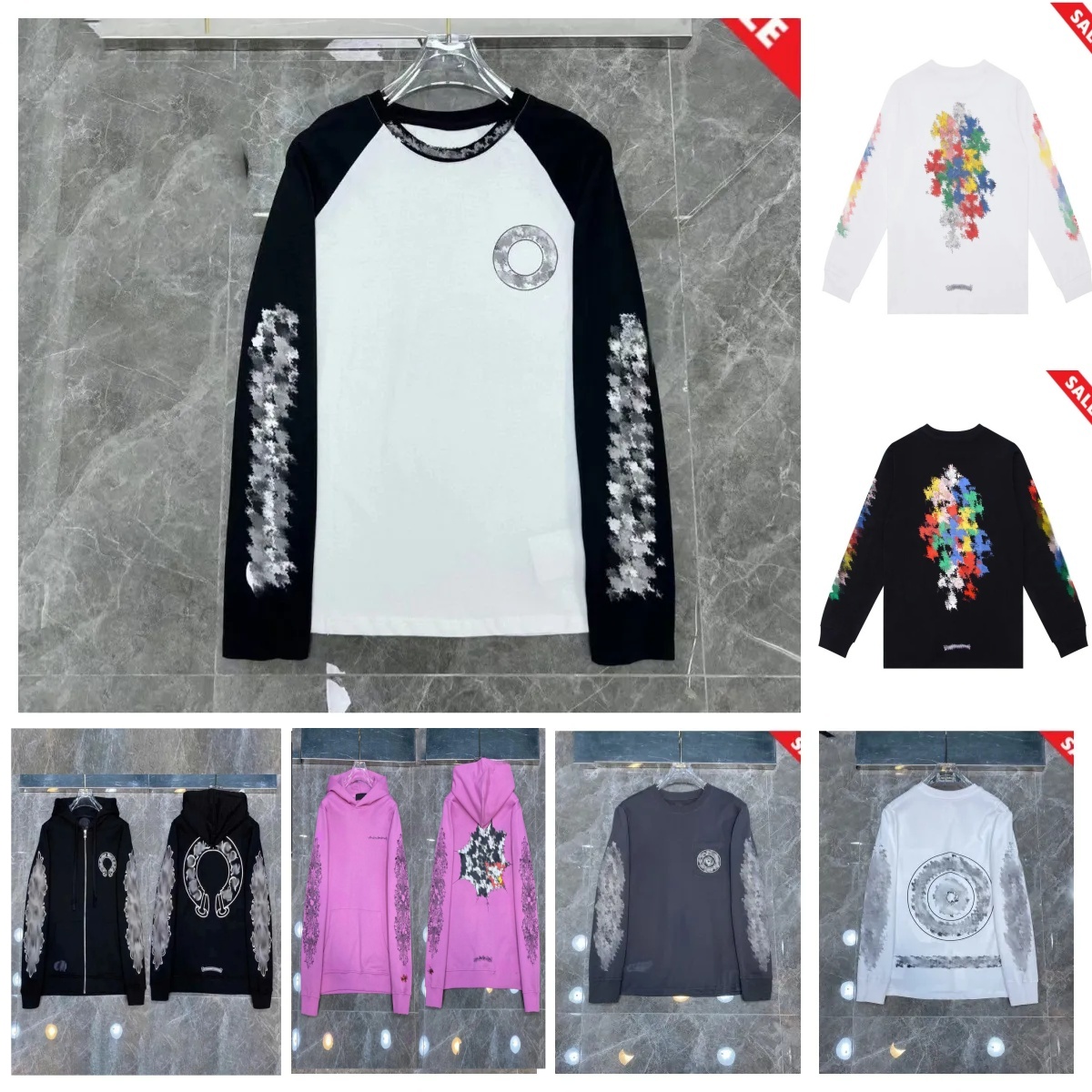 Chrome Hoodie High Quality chrome hoodies womens clothes men Sweatshirts Hip Hop loose sleeves Pullover hoodie Cardigan Loose Men hoodies designer hoodie