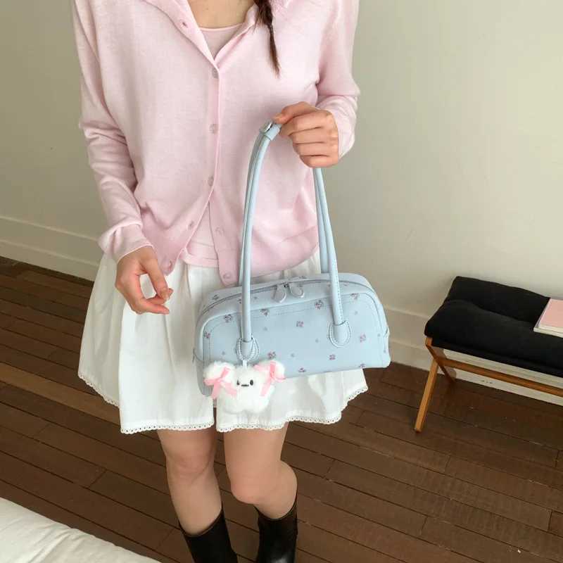 New Fashion Shoulder Bags for Women Small Print Handle Bag Commuter Comfortable and Versatile Texture Boston Bag Underarm PurseZ260317