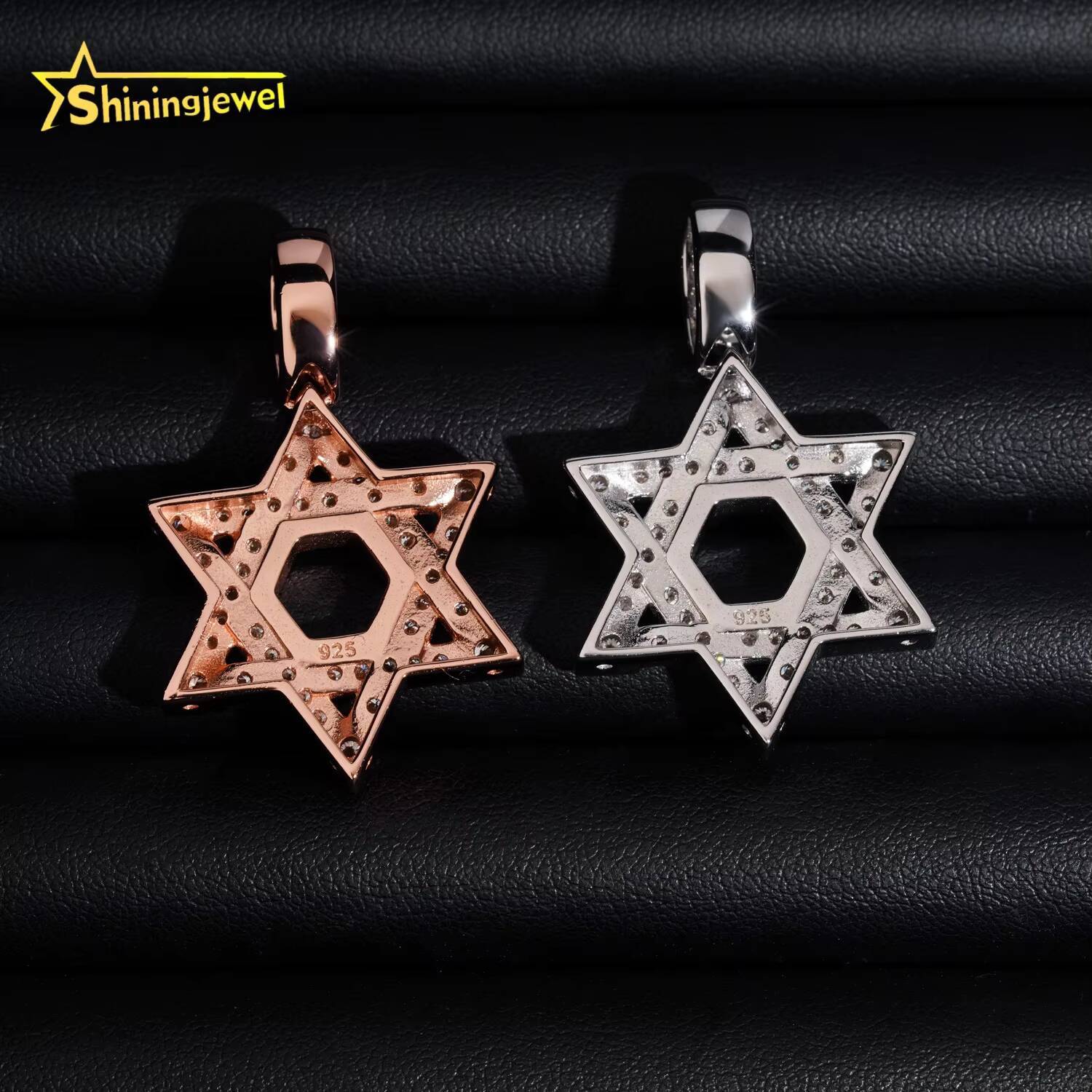Hip Hop Jewelry Charm Pendants 925 Sterling Silver Star Shape Moissanite Pendant High Quality Custom VVS Moissanite Pendant Men