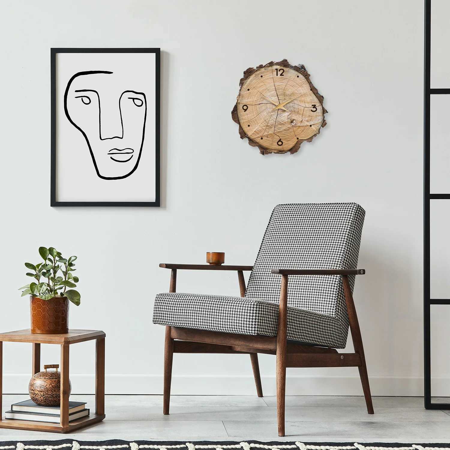 Imitation Wood Ring Pattern Wooden Wall Clock Living Room Bedroom Kitchen Home Decoration Wall Clock Silent Quartz Clock Holiday Gift 12 Inches D26031