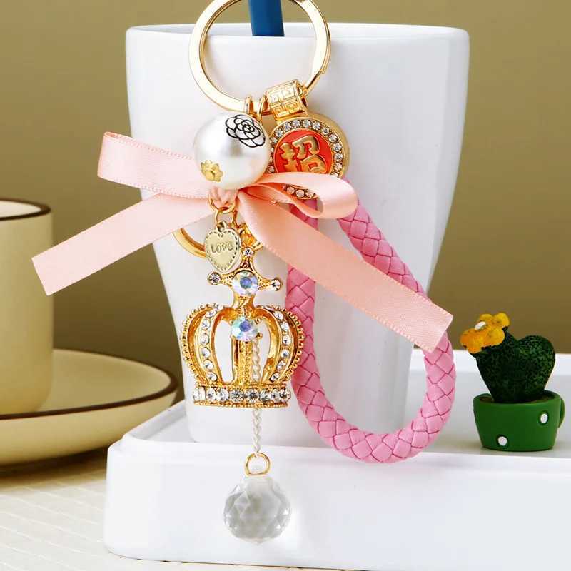 King Crown Keychain Pendant Charm Rhinestone Crystal For Handbag Purse Bag Carkey Gift Keyholder H260318 - view 4