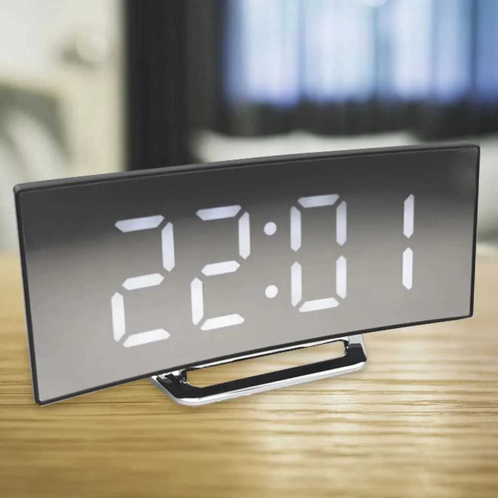 Latest Digital Clock LED Alarm Clock Bedroom Electronic Desktop Clock With Temperature Display Adjustable Brightness 12/24 Hours D260318