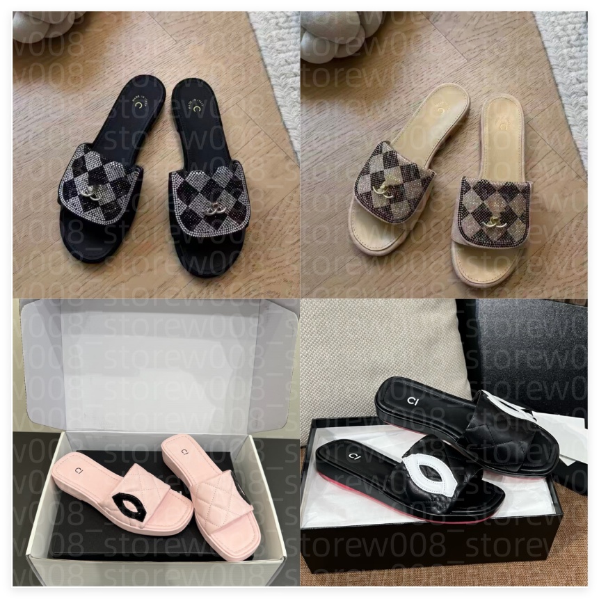 AAA Designer slides Women Flat Sandals Mule Shoe dermis Luxury Shoes Woman Ladies Summer Flip Flops Slippers Miller High-end leather beach slippers