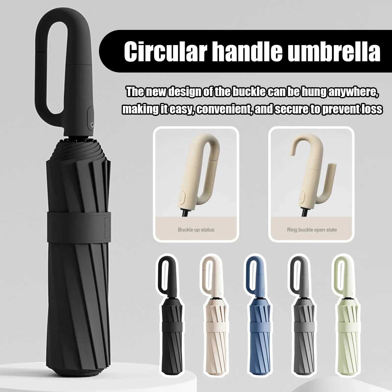 Latest Extra Large Reinforced Wind-resistant Rain-resistant Dual-purpose UV-resistant Fully Automatic Ring-buckle Umbrella H260318 - view 6