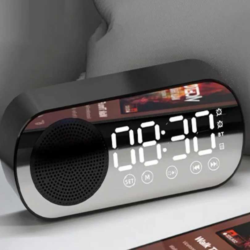 Wireless Bluetooth Speaker Multi-functional Loud Subwoofer Clock Mini AI Smart Alarm Clock Speaker Newest Fashion Clock D260318
