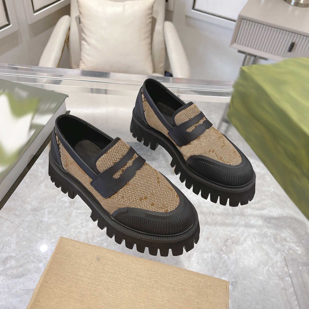 British Style Women Slip-On Loafers Versatile Thick Heel Casual Shoes Spring Autumn New Arrival Retro Round Toe Rubber Outsole