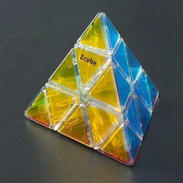 Transparent Pyramid Stickerless Speed Cube 3x3x3 Triangle Brain Teaser IQ Test toys Educational Mind Challenge Cubo Mgico H260314