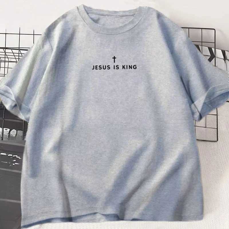 Jesus Is King Christian T Shirt Men Women Christian Merch Jesus T-Shirt Faith Short Sleeve Round Neck Graphic TeesT260317