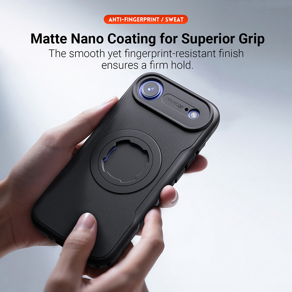 Bike Phone Case Compatible with iPhone 17Air, Quick-Release Lock for Motorcycle Mount, Slim Shockproof Cover, Black