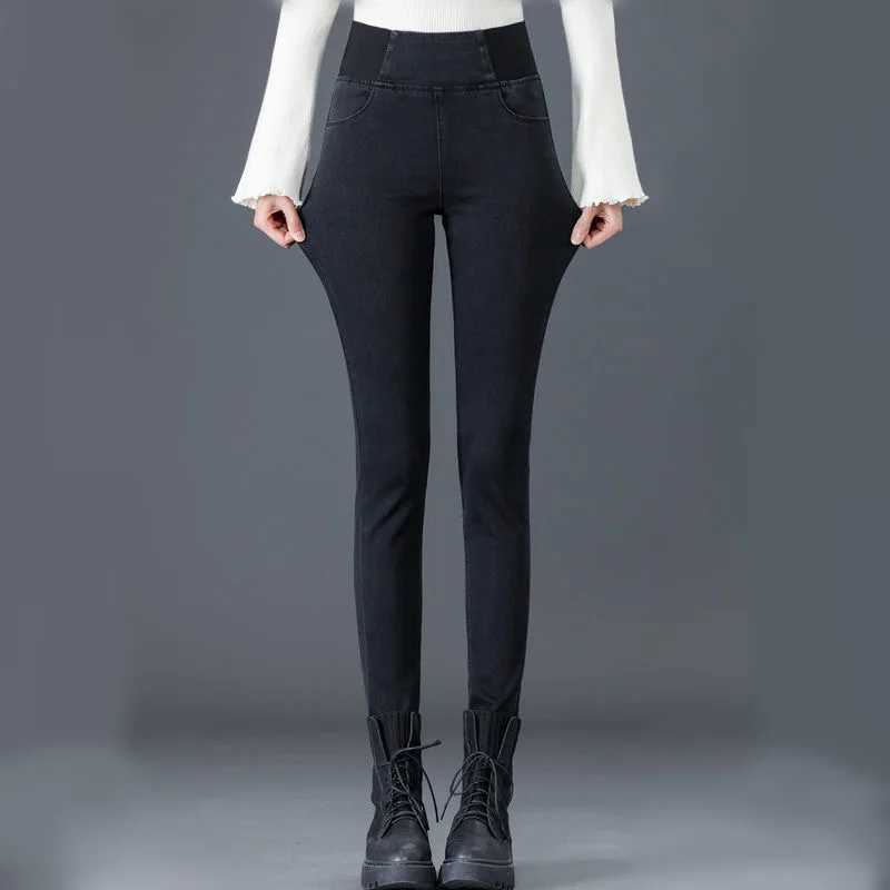 High Waist Pencil Jeans Women Classic Skinny Casual Big Size 38 Denim Pants Streetwear Pantalones Stretch Wash Vaqueros TrousersT260317