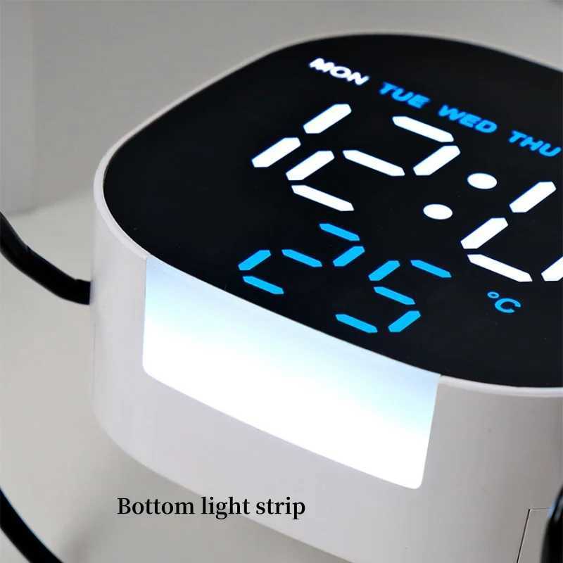 LED Alarm Clock Voice Control Digital Clock Night Light Temperature Week Date Display Brightness Adjustment Timer Clock 12/24H D260318