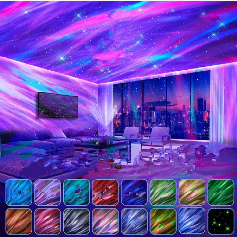 Galaxy projector Northern Lights projection lamp small night light with timer and remote control for bedroom and living room H260318
